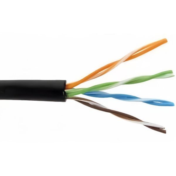 Cable de Red UTP Norphel CAT5e 100% Cobre Exterior - Negro 305 metros