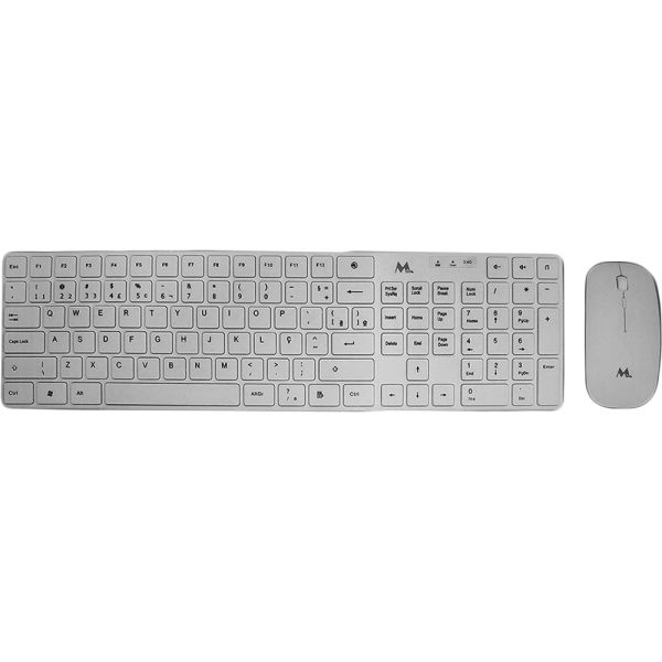 Kit Teclado + Mouse Inalámbrico Mtek KM-5197W - Blanco (Portugués)