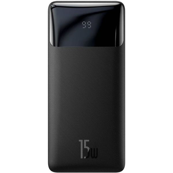 Cargador Portátil Baseus Bipow LCD 15 W 10.000 mAh 2 x USB-A + USB-C + Micro USB - Negro (PPBD050001)