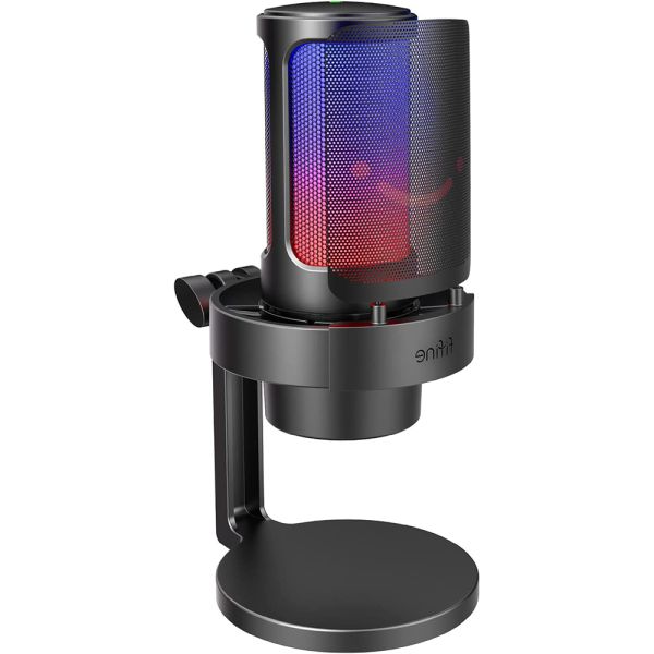 Micrófono Fifine A8 RGB USB - Negro