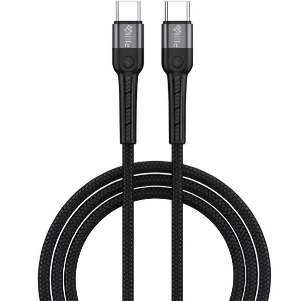 Cable 4Life FLT2CC601B USB-C a USB-C 60 W - Negro 1 metro
