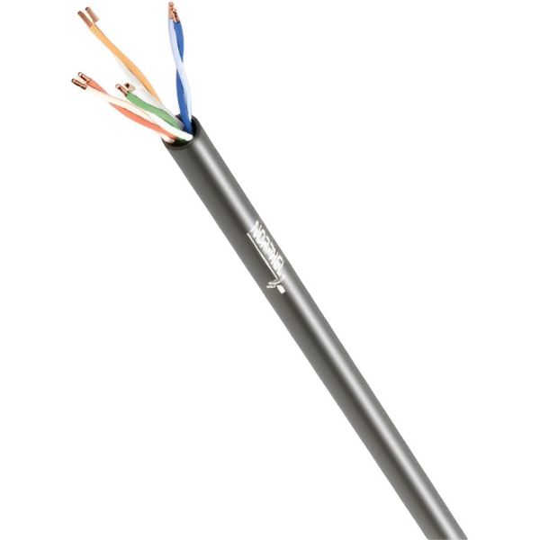 Cable de Red UTP Norphel CAT5E 4 x 24 AWG 100% Cobre Capa Simple Rollo Exterior - Negro 100 metros