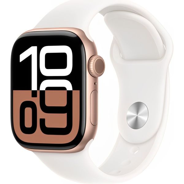 Apple Watch S10 caja de aluminio en rose y correa banda deportivo en color light blush 42 mm M/L MWWJ3LW/A