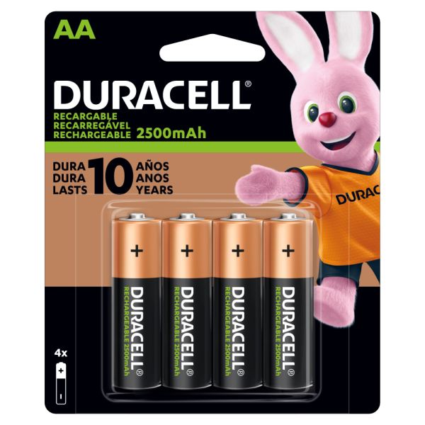 Pila Recargable Duracell AA 2.500 mAh - 4 unidades