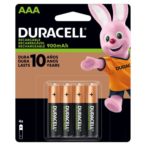 Pila Recargable Duracell AAA 900 mAh - 4 unidades