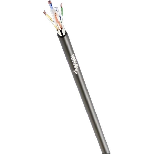Cable de Red F/UTP Norphel CAT6 4 x 23 AWG 100% Cobre Blindado Bobina Exterior - Negro 305 metros