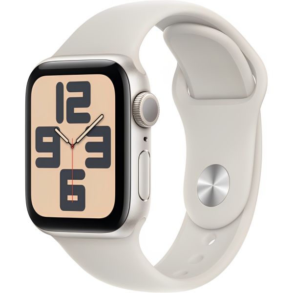 Apple Watch SE 2ª generación (2024) caja de aluminio en Starlight correa deportiva en color Starlight 40 mm S/M MXEF3LL/A