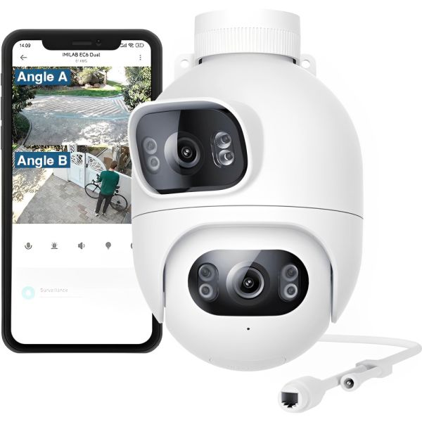Cámara de Vigilancia IP Imilab Mi Home Security EC6 2K PTZ Wifi - Blanco/Negro (CMSXJ68A)