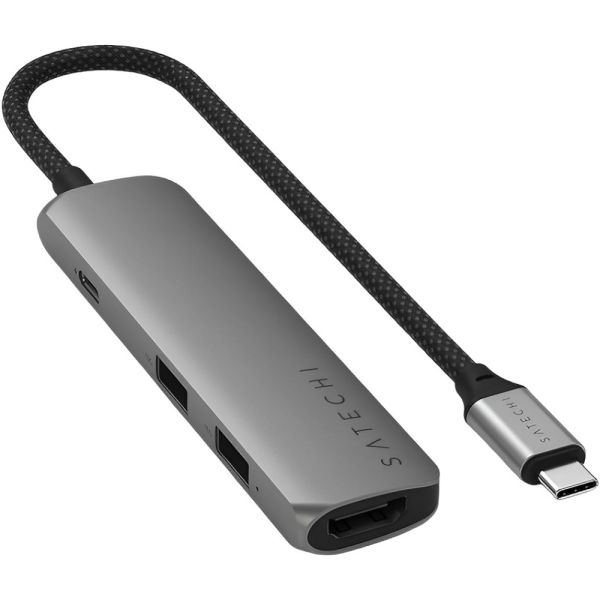 Hub Satechi Multiport 4 en 1 USB-C - Space Gray (ST-P4SM)