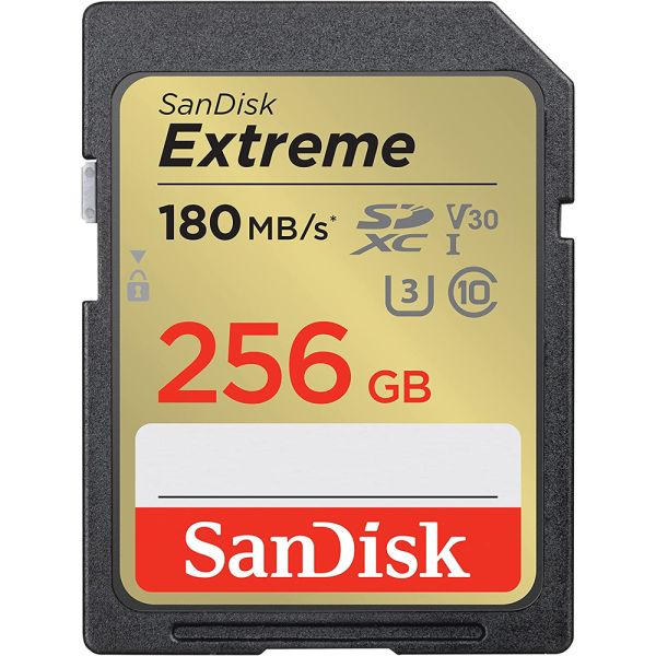 Memoria SD SanDisk Extreme 180-130 MB/s C10 U3 V30 256 GB (SDSDXVV-256G-GNCIN)