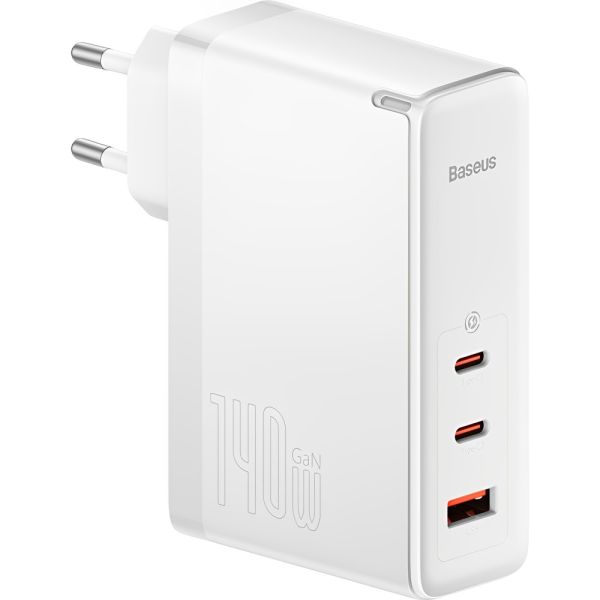 Cargador de Pared Baseus GaN5 Pro Fast 140 W 2X USB-C + USB-A - Blanco (CCGP100202)