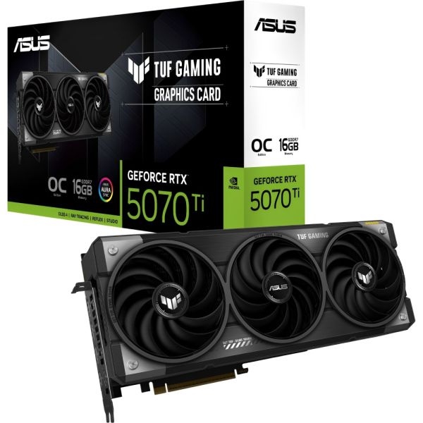 Placa de Video ASUS TUF Gaming GeForce RTX 5070 Ti 16 GB GDDR7 OC Edition (90YV0MD0-M0NA00)