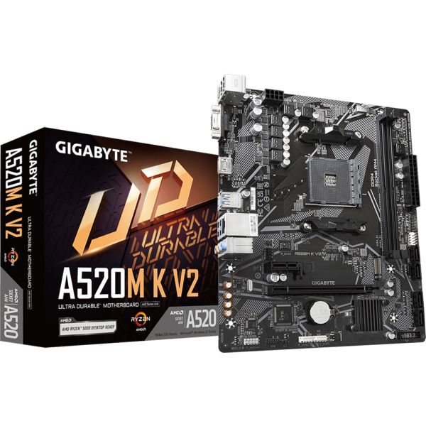Placa Madre Gigabyte A520M K V2 AM4 DDR4 Micro ATX