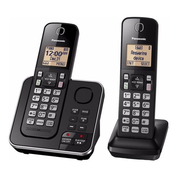 Teléfono Inalámbrico Panasonic KX-TGC362 2 Bases Bivolt - Negro