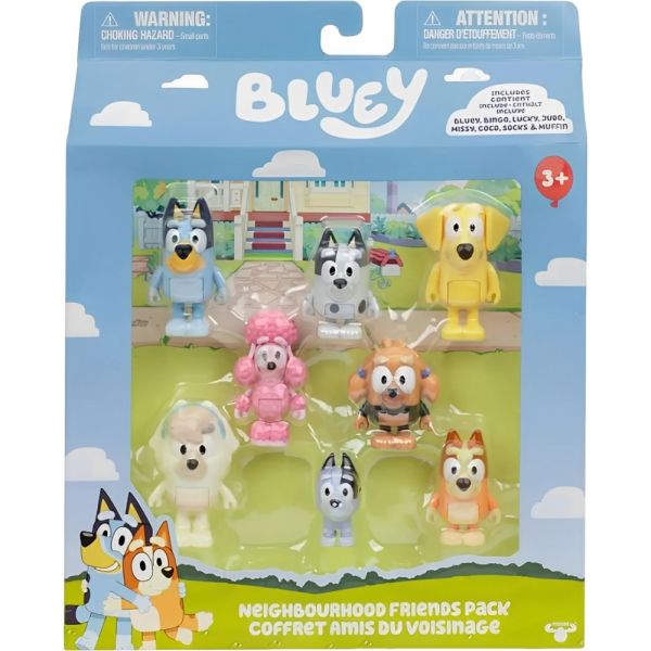 Set Muñecos Moose Toys Bluey Amigos del Vecindario - 8 unidades