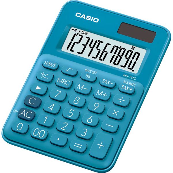 Calculadora Compacta Casio MS-7UC-BU - Azul