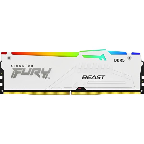 Memoria RAM DDR5 Kingston 6000 MHz 32 GB Fury Beast RGB KF560C36BWEA-32 - Blanco