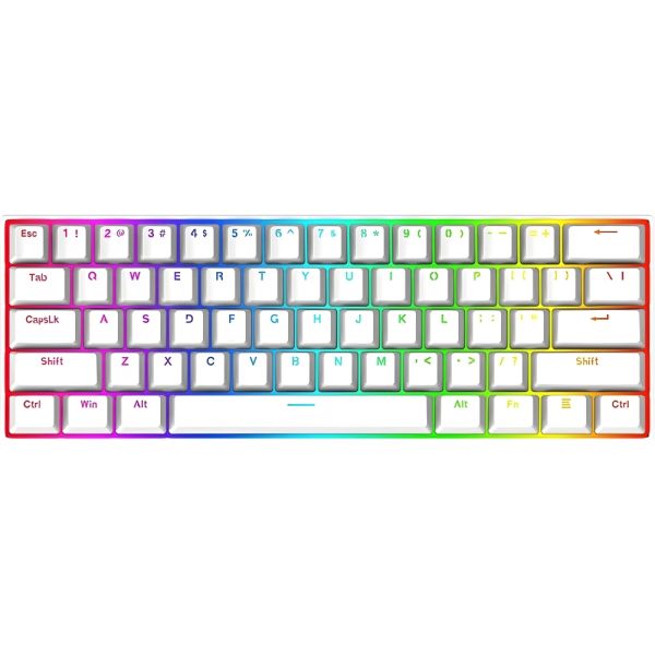 Teclado Gamer Mecánico Redragon Dragonborn K630 RGB USB - Blanco (Inglés)
