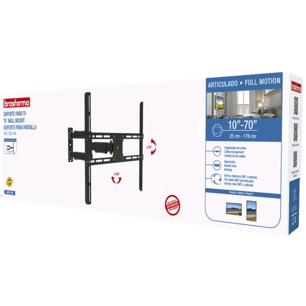 Soporte para TV Brasforma SBRP1440 10" a 70" - Negro Articulado