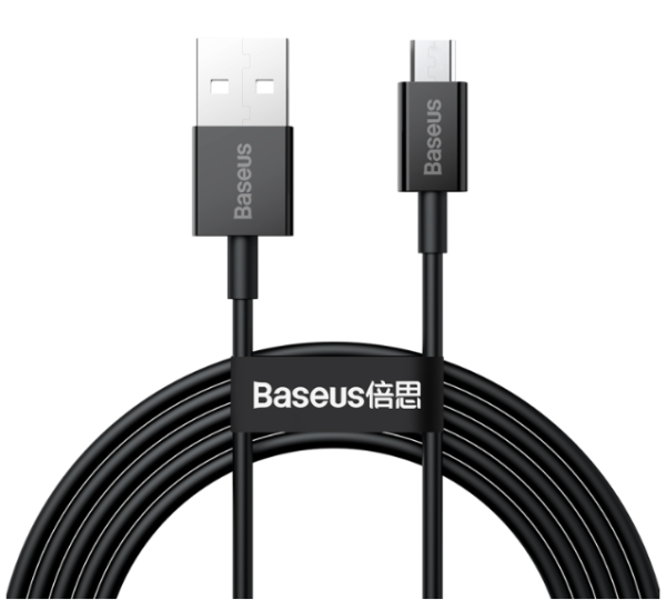 Cable USB-A a Micro USB Baseus CAMYS-A01 Superior 2A - Black 2 metros