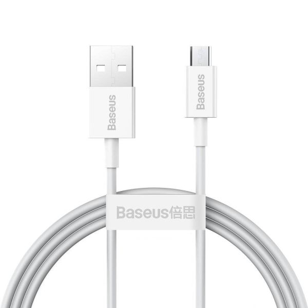 Cable USB-A a Micro USB Baseus Superior 2A CAMYS-02 - White 1 metro