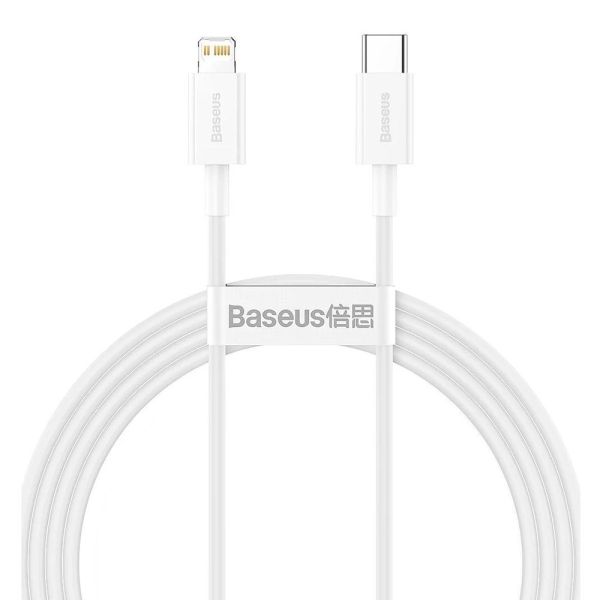 Cable USB-C a Lightning Baseus CATLYS-B02 Superior 20 W - Blanco 1.5 metros