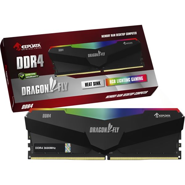 Memoria RAM DDR4 Keepdata 3600 MHz 8 GB DragonFly RGB - Negro (KDHRGB36C18B/8G)