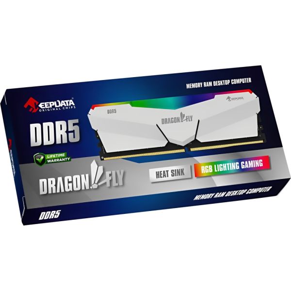 Memoria RAM DDR5 Keepdata 6000 MHz 16 GB DragonFly RGB - Blanco (KDHRGB60C38W/16G)