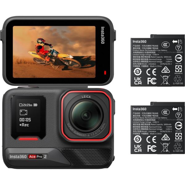 Cámara de Acción Insta360 Ace Pro 2 8K - Negro/Rojo (CINSBBGA)