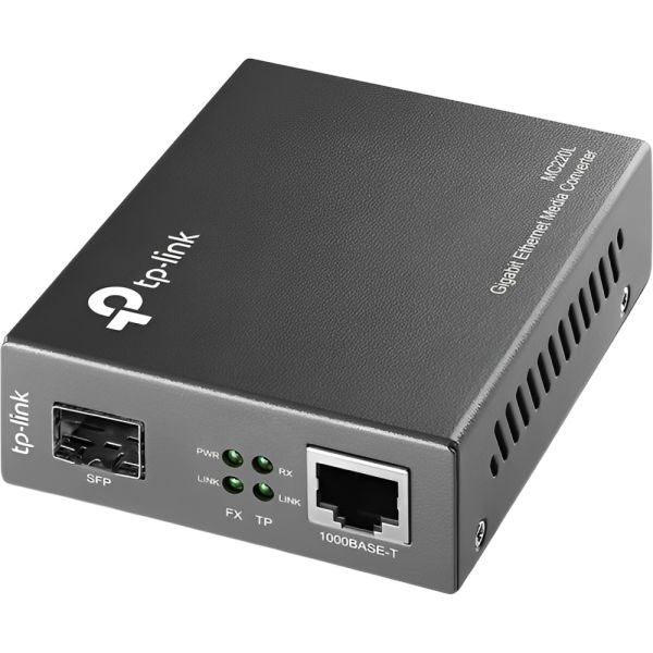 Conversor de Fibra TP-Link MC220L  - Negro