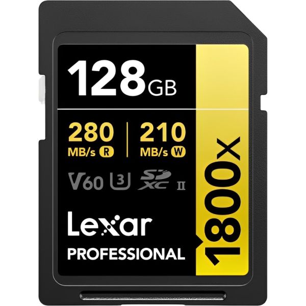 Memoria SD Lexar Professional Gold 1800x 280-210 MB/s C10 U3 V60 UHS-II 128 GB (LSD1800128G-BNNNG)