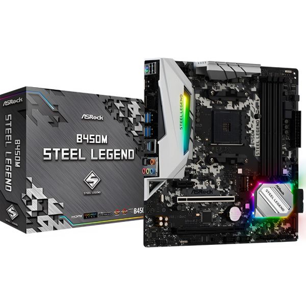 Placa Madre ASRock B450M Steel Legend AM4 DDR4 Micro ATX