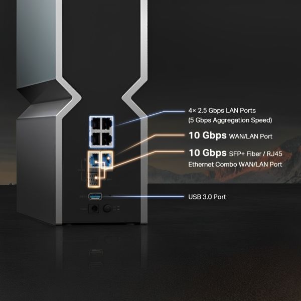 Router TP-Link Router Archer BE800 BE19000 Triple Banda Wi-Fi 7 - Negro