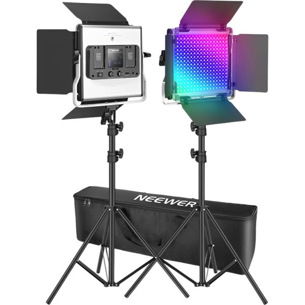 Kit Luz de Video LED Neewer 660 Pro II - Negro + Bolso + Trípodes