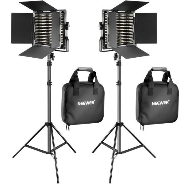 Kit Luz de Vídeo LED Neewer 660 Bi-Color - Negro + Bolso + Trípodes