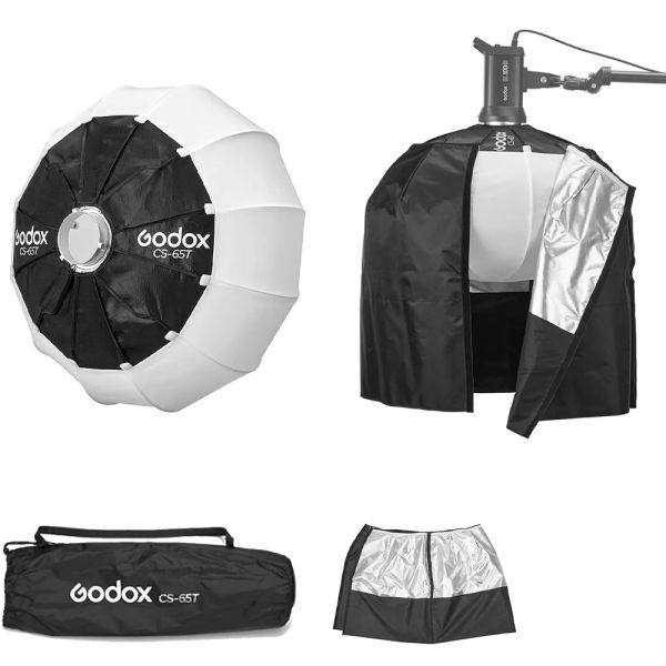 Softbox Godox CS-65T 65 cm Tipo Linterna - Negro/Blanco + Skirt