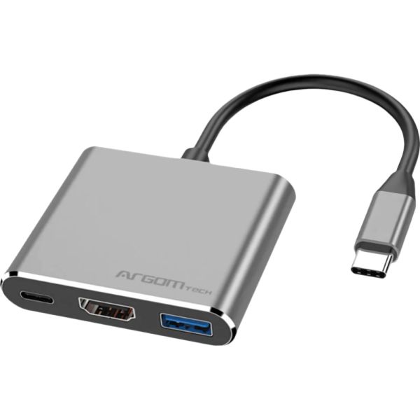 Hub Argom ARG-UB-0181 3 en 1 USB-A - Gris