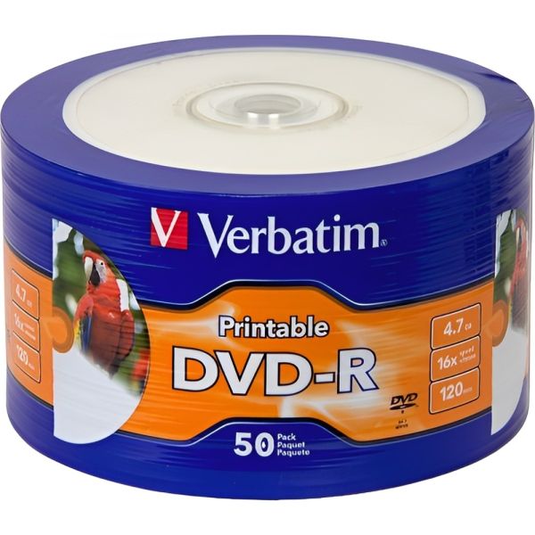 Pack de Disco Grabable DVD-R Verbatim 97167 4.7 GB 16x – 50 unidades
